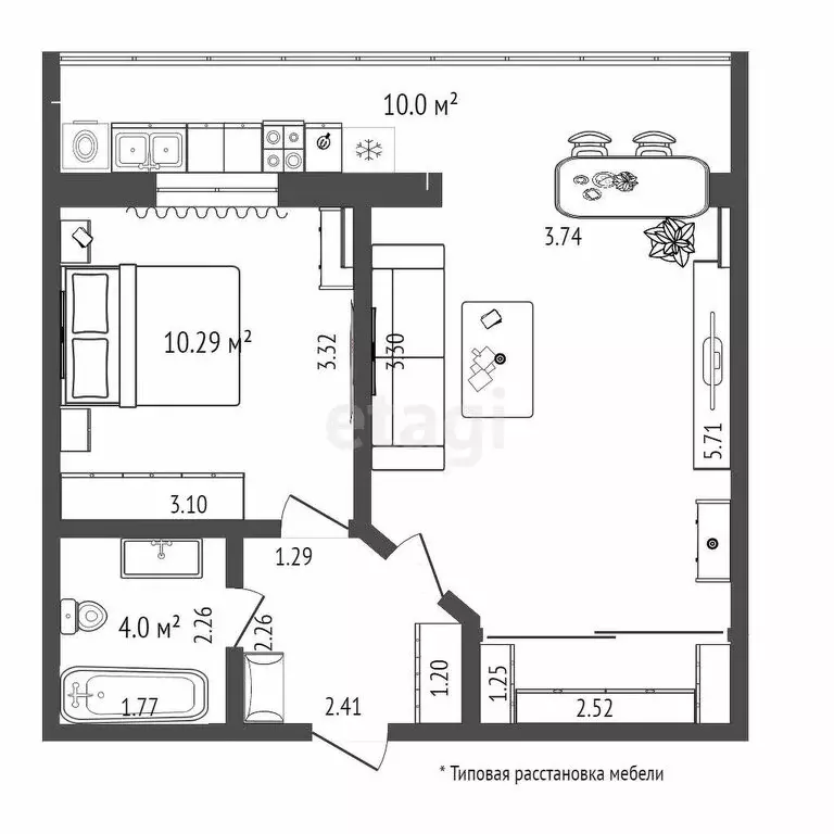 2-комнатная квартира: Тюмень, микрорайон Нефтяников, улица Пирогова, ... - Фото 1