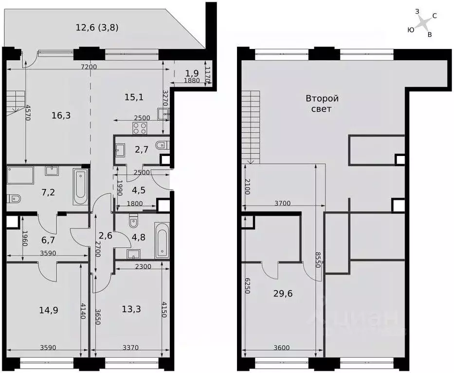 3-к кв. Москва ул. Шеногина, 2 (123.4 м) - Фото 1
