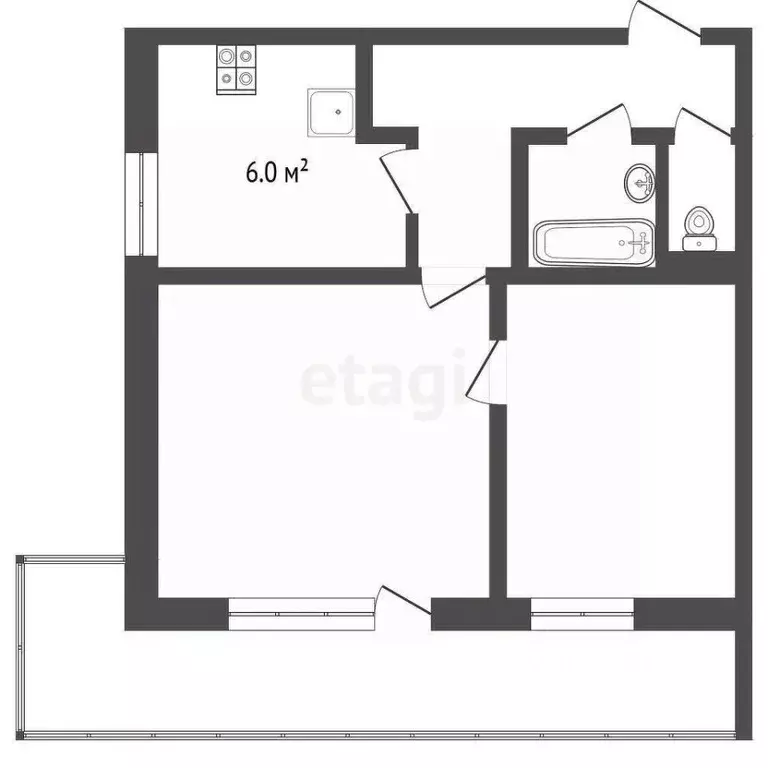 2-к кв. Костромская область, Кострома Самоковская ул., 3 (41.8 м) - Фото 0