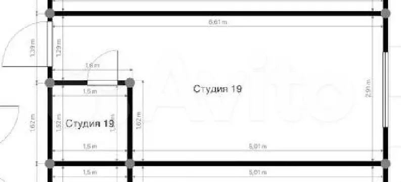 Апартаменты-студия, 17,1 м, 4/4 эт. - Фото 0