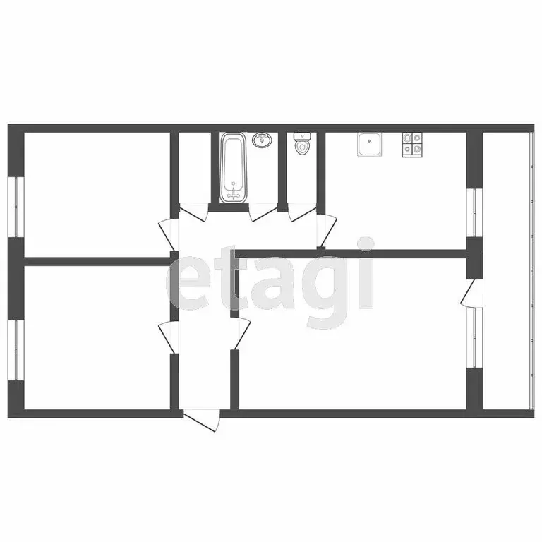 3-комнатная квартира: Тюмень, Станционная улица, 18А (61.8 м) - Фото 0