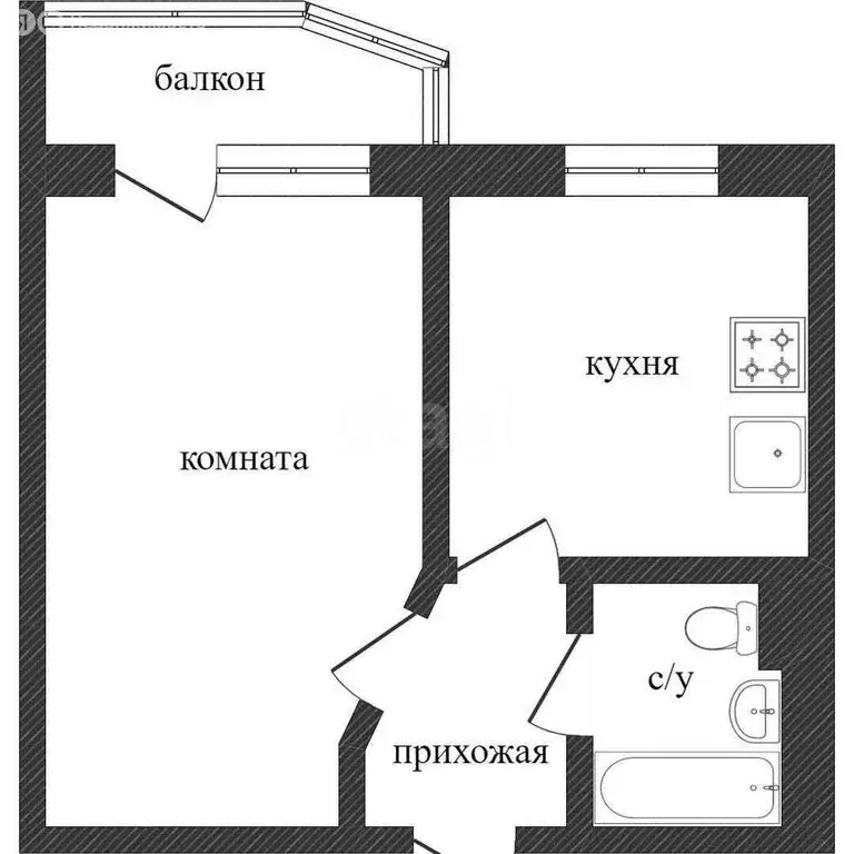 1-комнатная квартира: посёлок городского типа Яблоновский, Солнечная ... - Фото 1