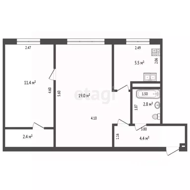2-к кв. Архангельская область, Новодвинск ул. Советов, 17 (45.5 м) - Фото 2