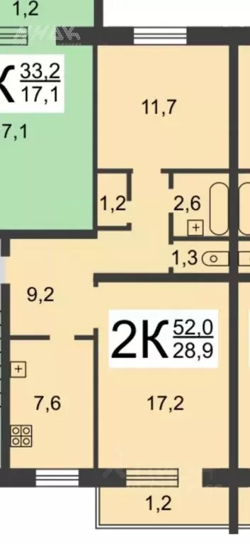 2-к кв. Нижегородская область, Нижний Новгород Гороховецкая ул., 44 ... - Фото 2