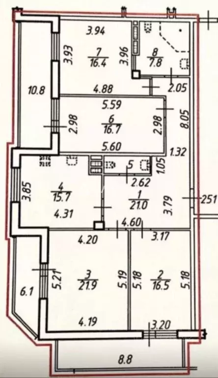 4-к кв. Санкт-Петербург ул. Типанова, 27/39 (118.75 м) - Фото 2