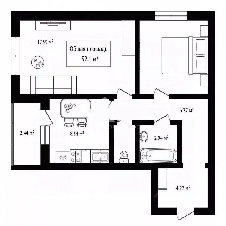 2-к кв. Новосибирская область, Обь ул. Калинина, 70 (52.0 м) - Фото 2