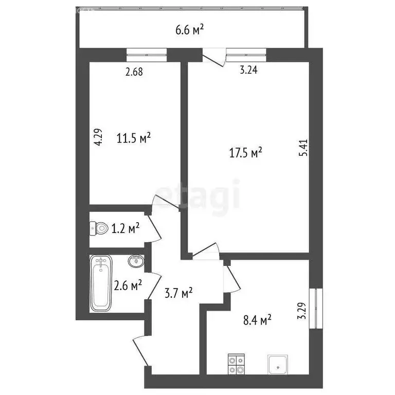 2-комнатная квартира: Ишим, улица Карла Маркса, 40 (47.9 м) - Фото 0