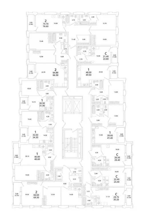 2-к кв. Санкт-Петербург Планерная ул., 99 (68.9 м) - Фото 2