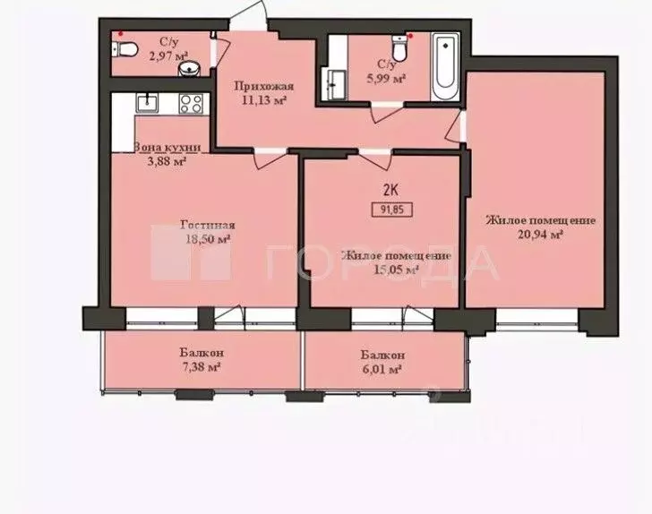 2-к кв. Новосибирская область, Новосибирск Сухарная ул., 105/1 (77.3 ... - Фото 2