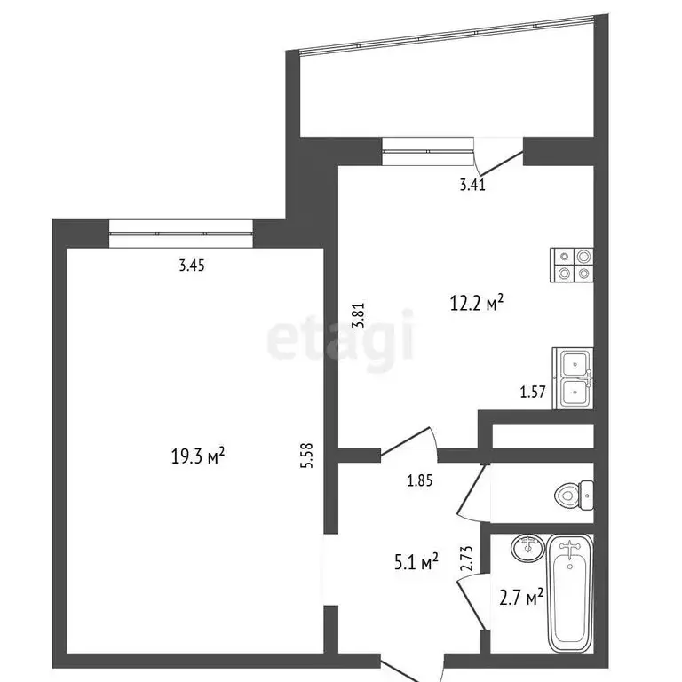 1-комнатная квартира: Подольск, Тепличная улица, 7А (40.6 м) - Фото 1