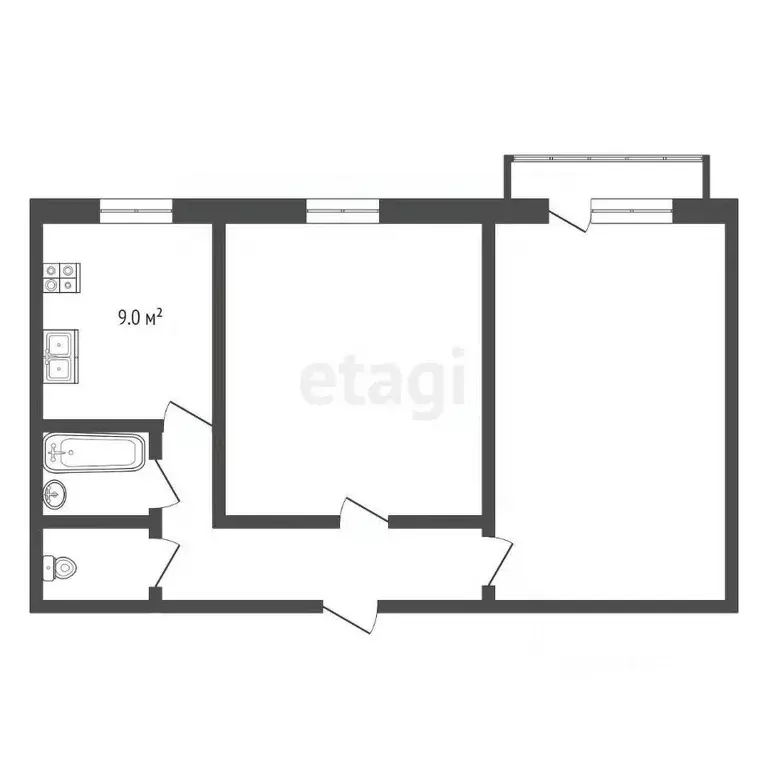 2-к кв. Владимирская область, Муром Ленинградская ул., 36/1 (53.0 м) - Фото 1