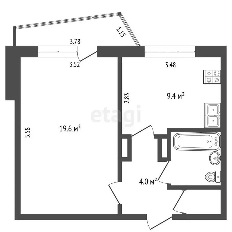 1-комнатная квартира: Омск, улица Куйбышева, 27/3 (37.6 м) - Фото 1