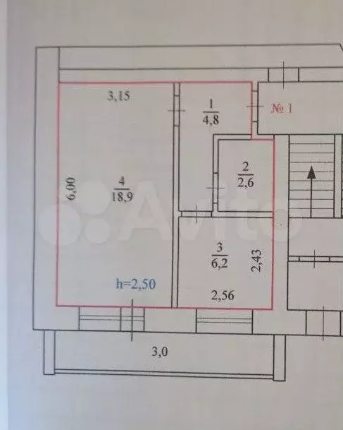 1-к. квартира, 32,5 м, 1/3 эт. - Фото 0