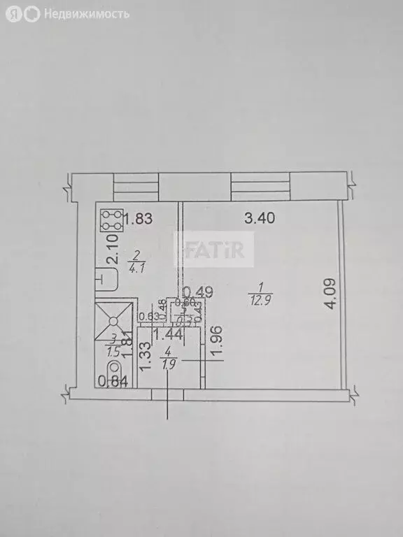 1-комнатная квартира: Осиново, Комсомольская улица, 7 (20.7 м) - Фото 2