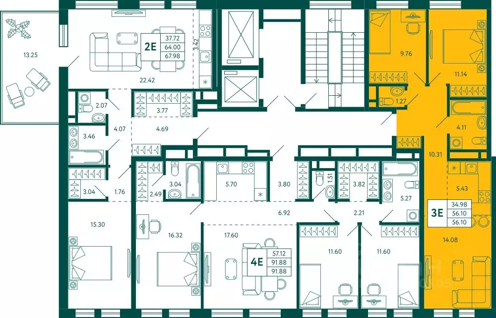2-к кв. Башкортостан, Уфа Зеленая Роща жилрайон, Терле Парк жилой ... - Фото 2