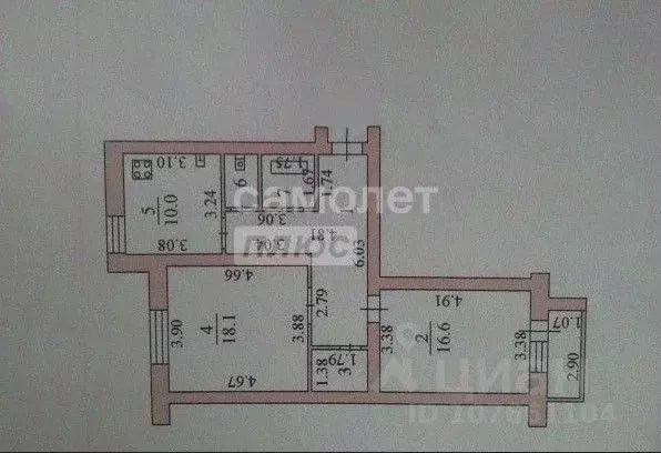 2-к кв. Липецкая область, Липецк ул. Имени А.И. Хорошавина, 19 (67.0 ... - Фото 2