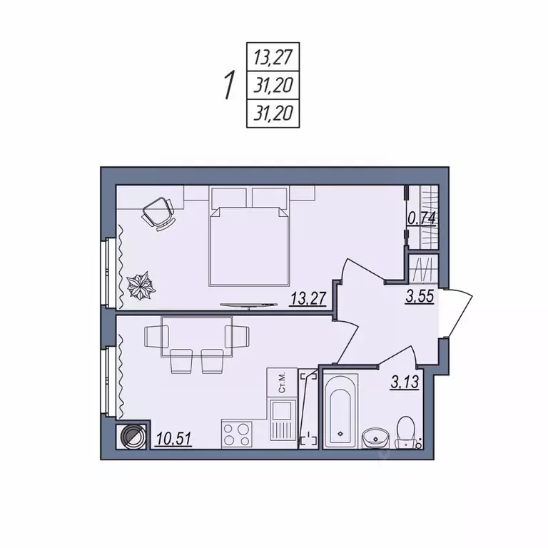 1-к кв. Волгоградская область, Волгоград ул. Тракторостроителей, 31/1 ... - Фото 1