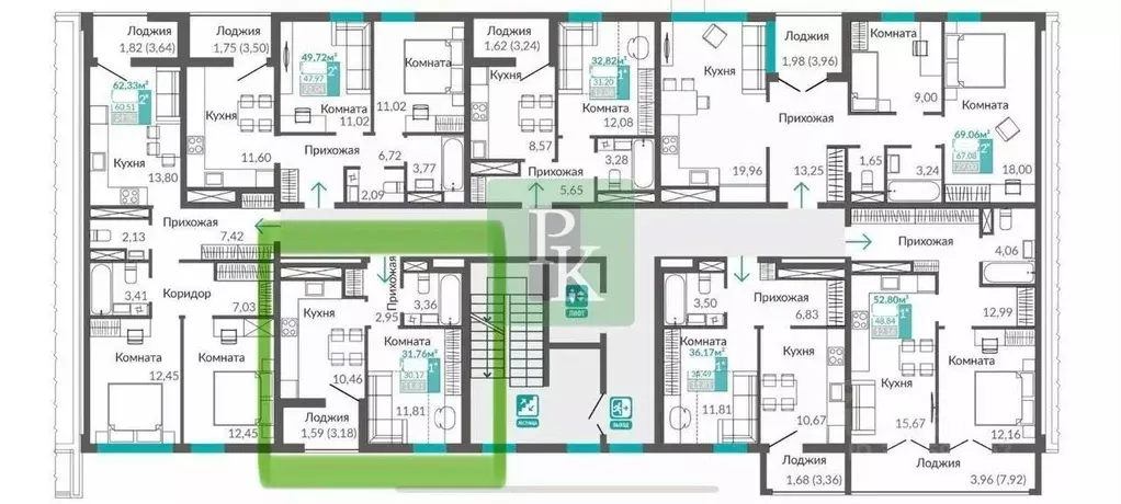 1-к кв. Крым, Симферополь ул. Никанорова, 1 (31.76 м) - Фото 2