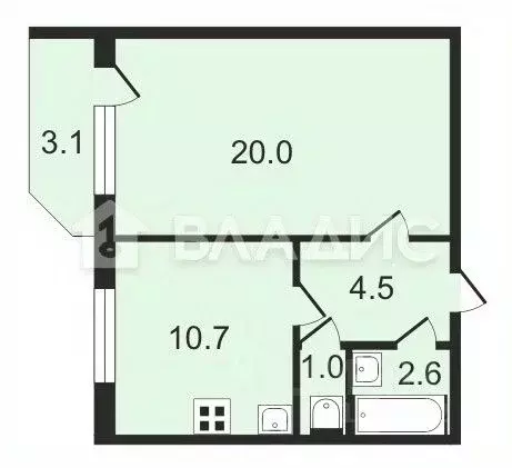 1-к кв. Санкт-Петербург Мебельная ул., 45к1 (38.8 м) - Фото 1