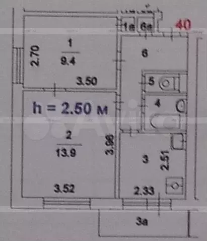 4-к. квартира, 37,4 м, 4/4 эт. - Фото 0
