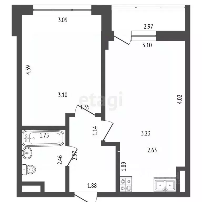 1-к кв. Москва Сосенское поселение, просп. Куприна, 7к3 (39.5 м) - Фото 2