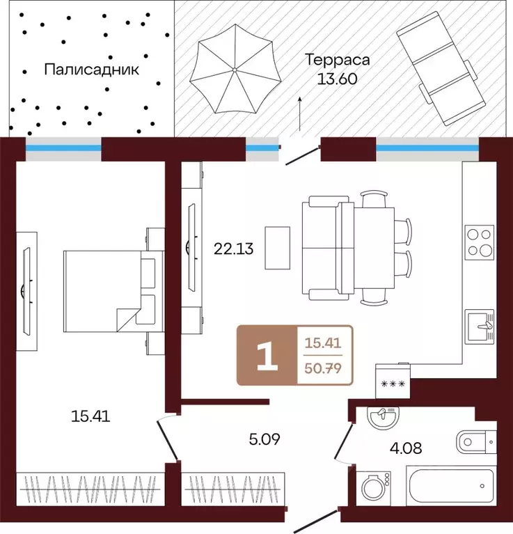 2-к кв. Башкортостан, Иглинский район, с. Акбердино  (41.73 м) - Фото 1