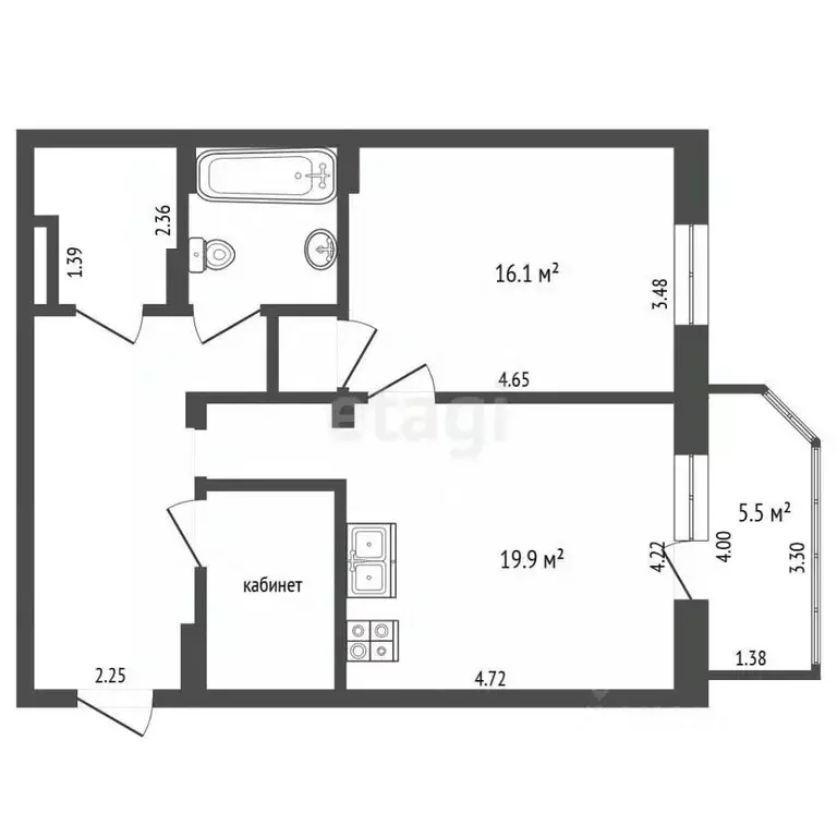 2-к кв. Забайкальский край, Чита ул. Шилова, 43 (66.6 м) - Фото 2