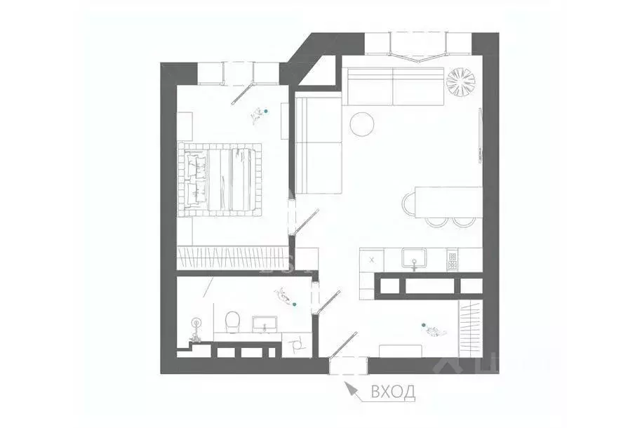 Квартира, 2 комнаты, 51 м - Фото 0