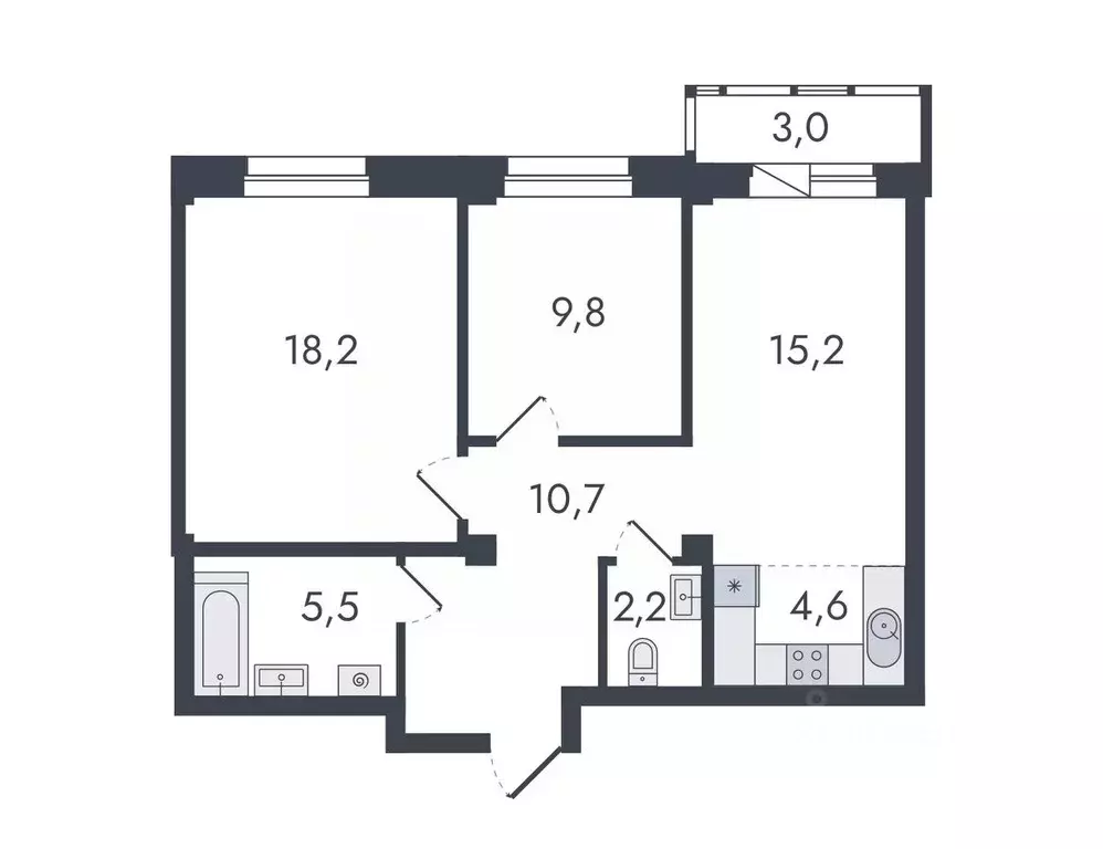 3-к кв. кировская область, киров ул. чистопрудненская, 13 (69.2 м) - Фото 0