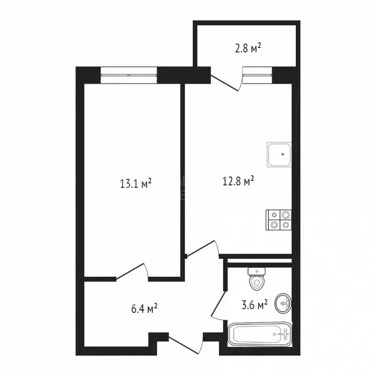 Квартира-студия: Тюмень, 2-я Луговая улица, 24к3 (30 м) - Фото 0