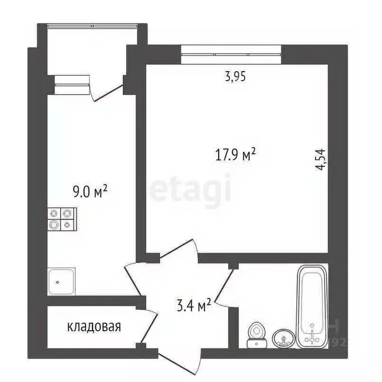 1-к кв. Вологодская область, Вологда Ленинградская ул., 66 (36.5 м) - Фото 1
