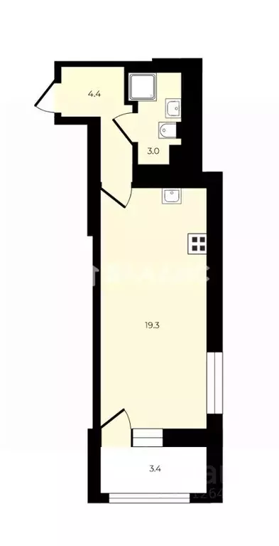 Студия Санкт-Петербург ул. Тосина, 6 (27.0 м) - Фото 2