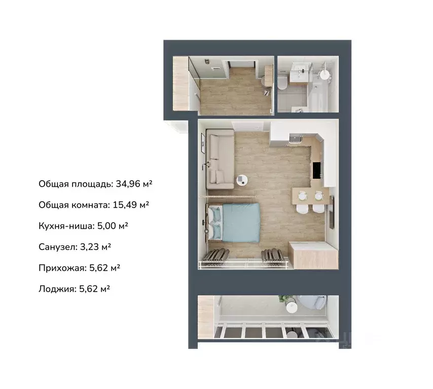 1-к кв. Марий Эл, Медведево городское поселение, Медведево пгт ул. ... - Фото 1