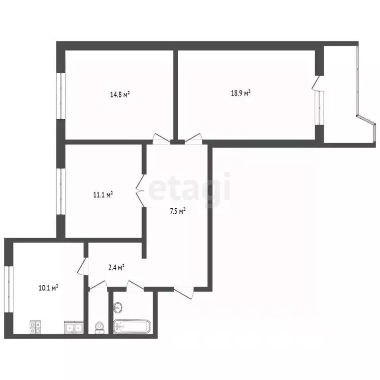 3-к кв. Москва ул. Маршала Голованова, 11 (74.1 м) - Фото 2