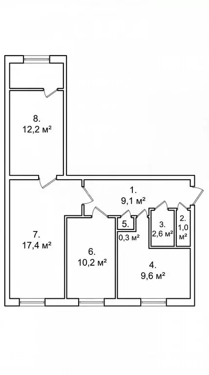3-комнатная квартира: Санкт-Петербург, Купчинская улица, 24 (62.3 м) - Фото 1