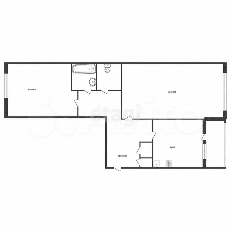 2-к. квартира, 53,5 м, 4/5 эт. - Фото 0