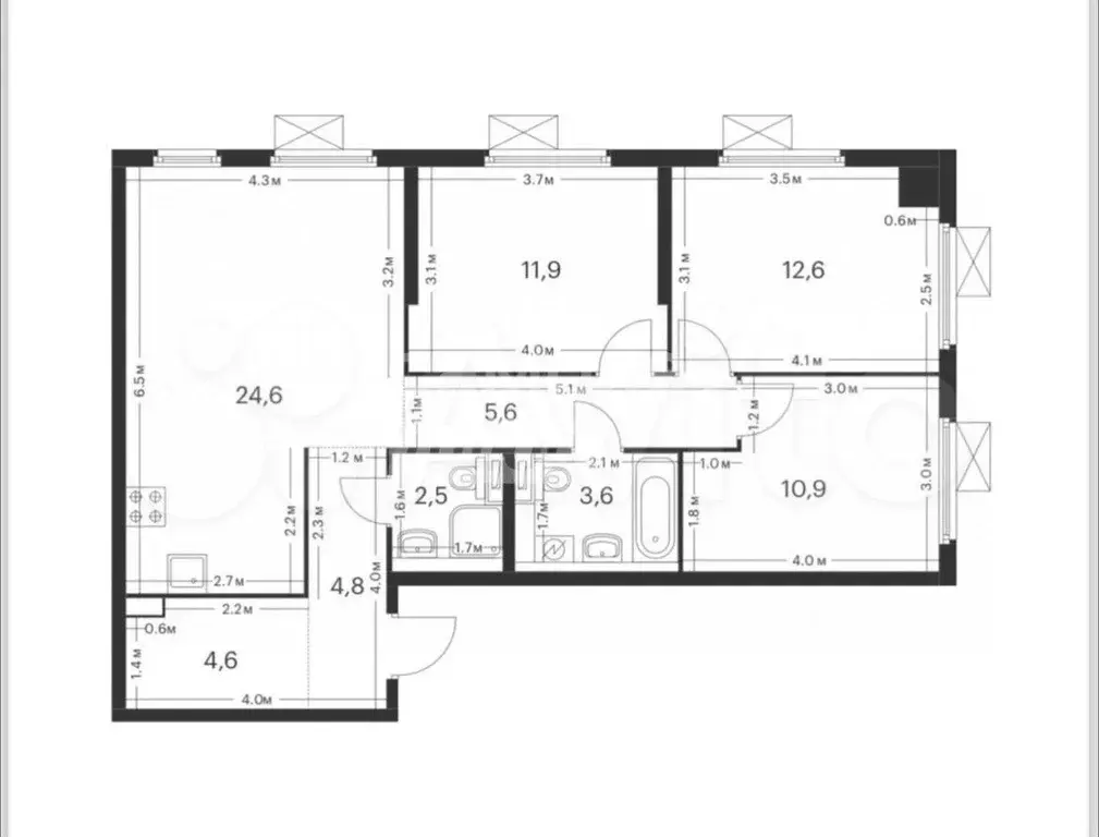 4-к. квартира, 81 м, 7/23 эт. - Фото 0