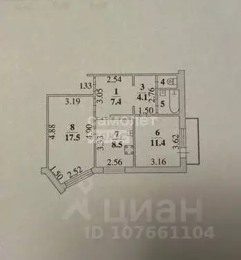 2-к кв. Липецкая область, Липецк ул. Рубена Ибаррури, 2Б (53.0 м) - Фото 1