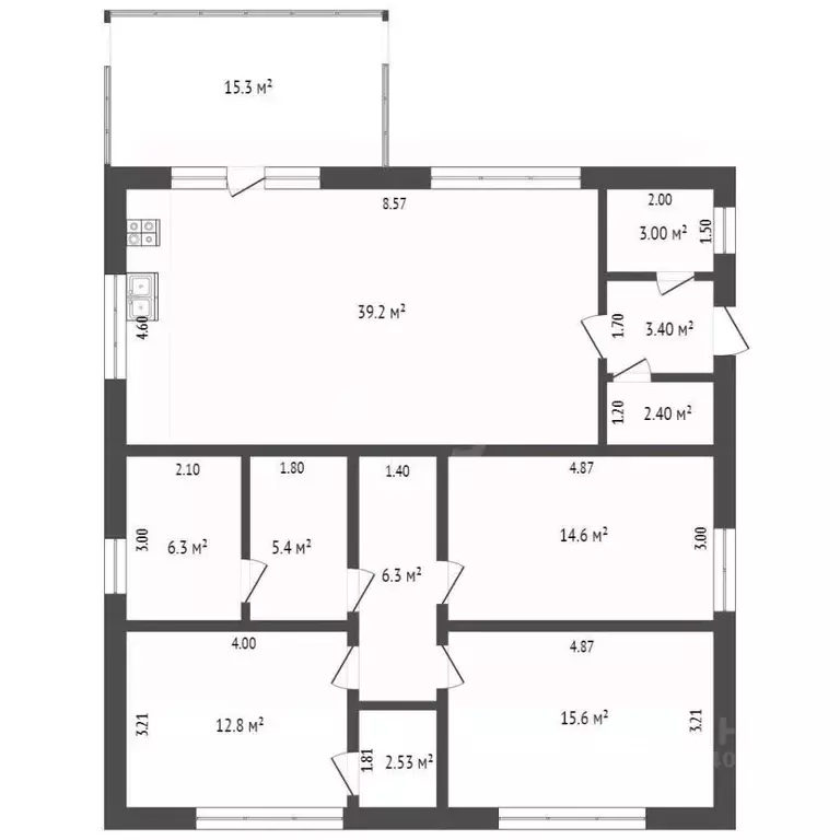 Дом в Крым, Феодосия Колос СПК, ул. Мира (121 м) - Фото 1