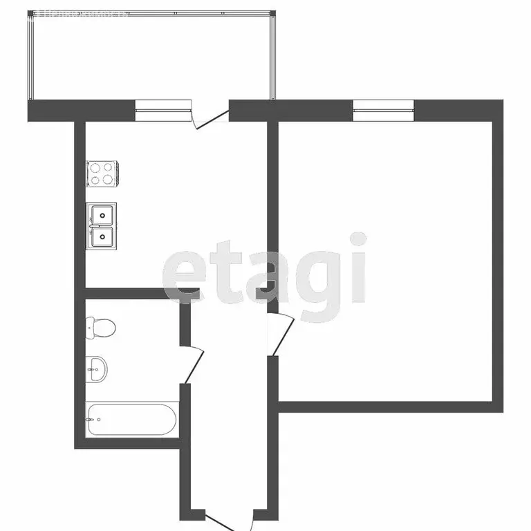 1-комнатная квартира: Тюмень, улица Федюнинского, 54к2 (36.9 м) - Фото 1