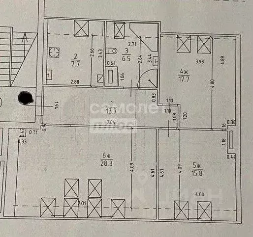 3-к кв. Калининградская область, Калининград Красная ул., 25 (88.7 м) - Фото 2