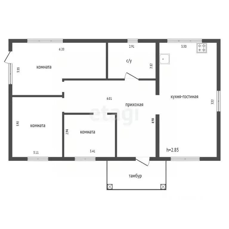 Дом в Красноярский край, Красноярск ул. Чернышевского, 68А (96 м) - Фото 1