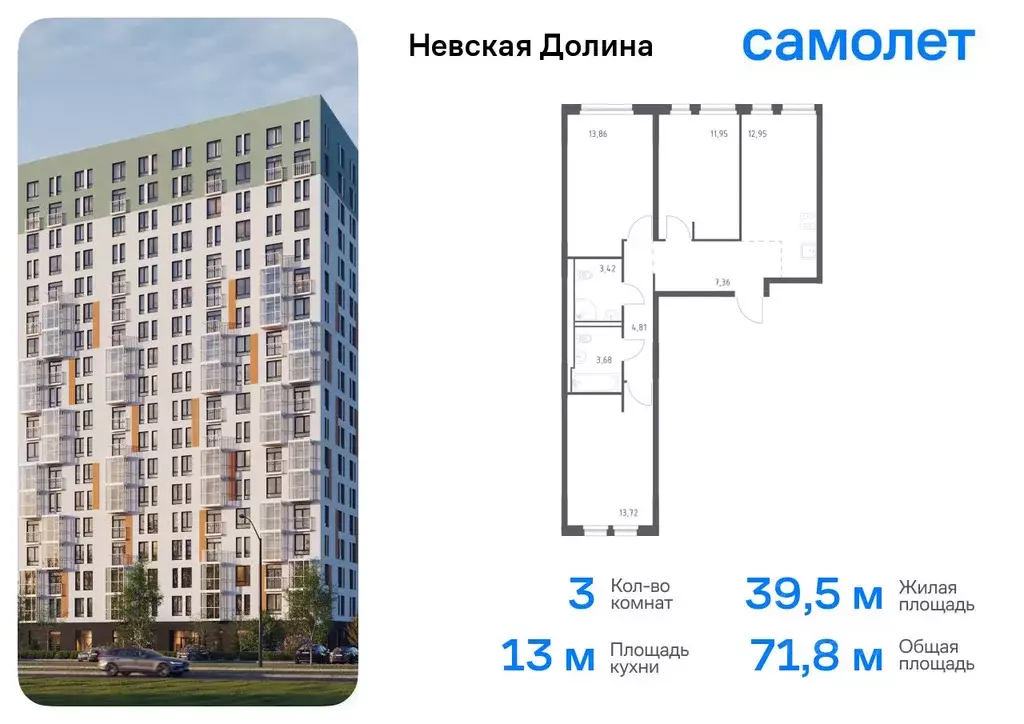 3-к кв. Ленинградская область, Всеволожский район, Свердловское ... - Фото 0
