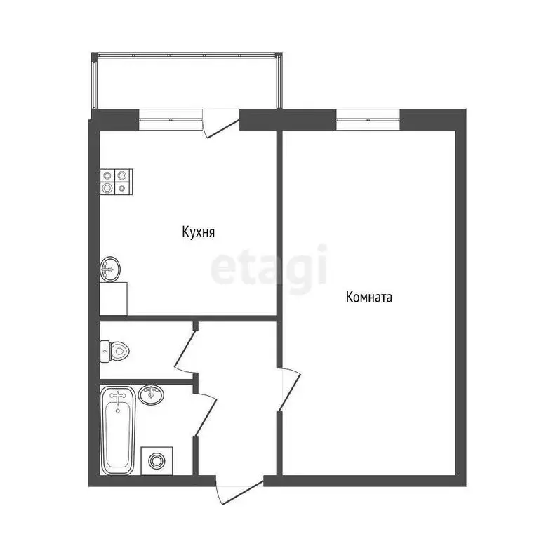 1-комнатная квартира: Дубовое, Счастливая улица, 6 (36 м) - Фото 1