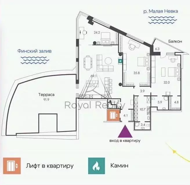 4-к кв. Санкт-Петербург Ждановская ул., 45 (226.9 м) - Фото 2