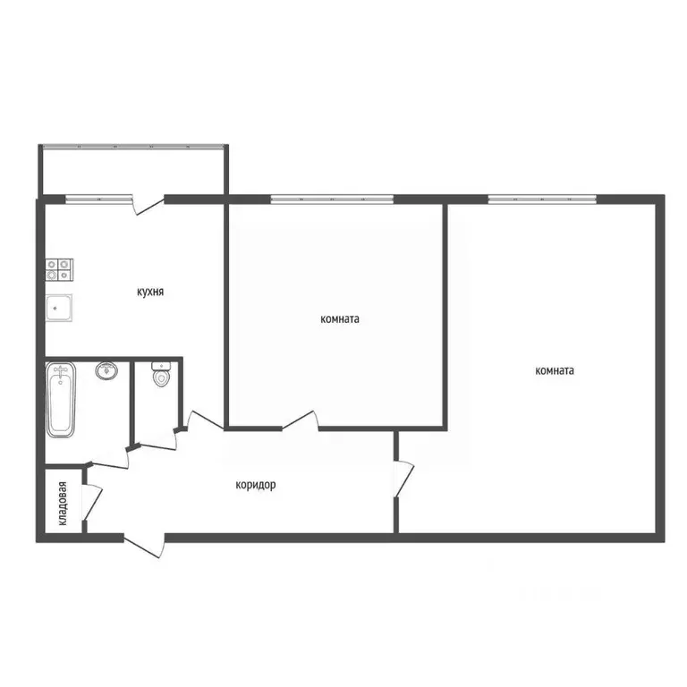 2-к кв. Воронежская область, Воронеж ул. Героев Сибиряков, 24 (43.3 м) - Фото 0