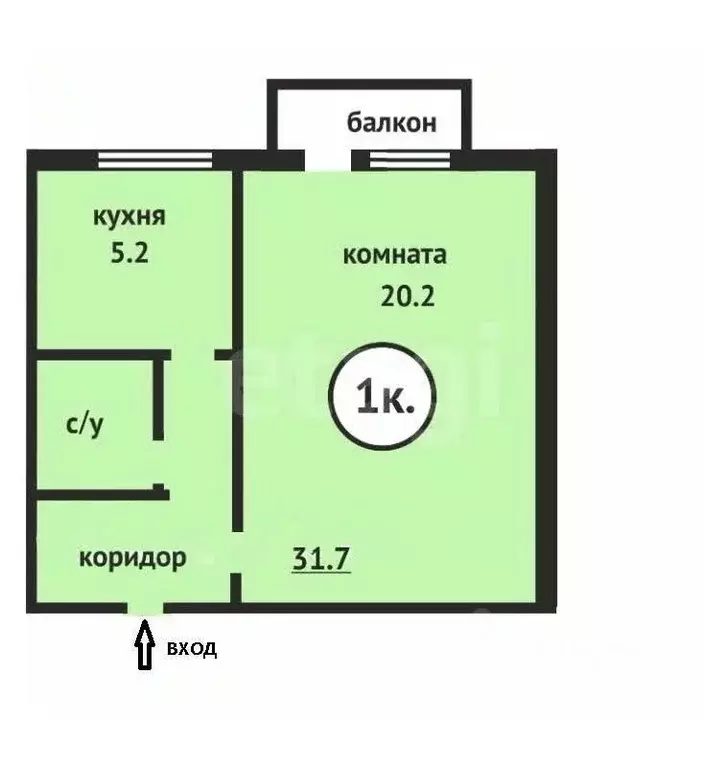 1-к кв. Сахалинская область, Южно-Сахалинск городской округ, с. ... - Фото 1
