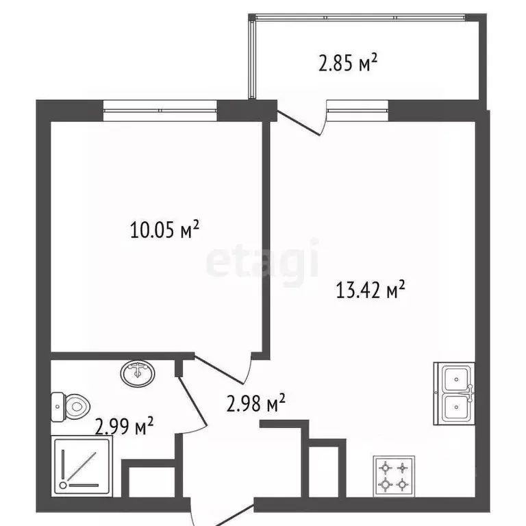 1-к кв. Ленинградская область, Мурино Всеволожский район, ул. ... - Фото 2