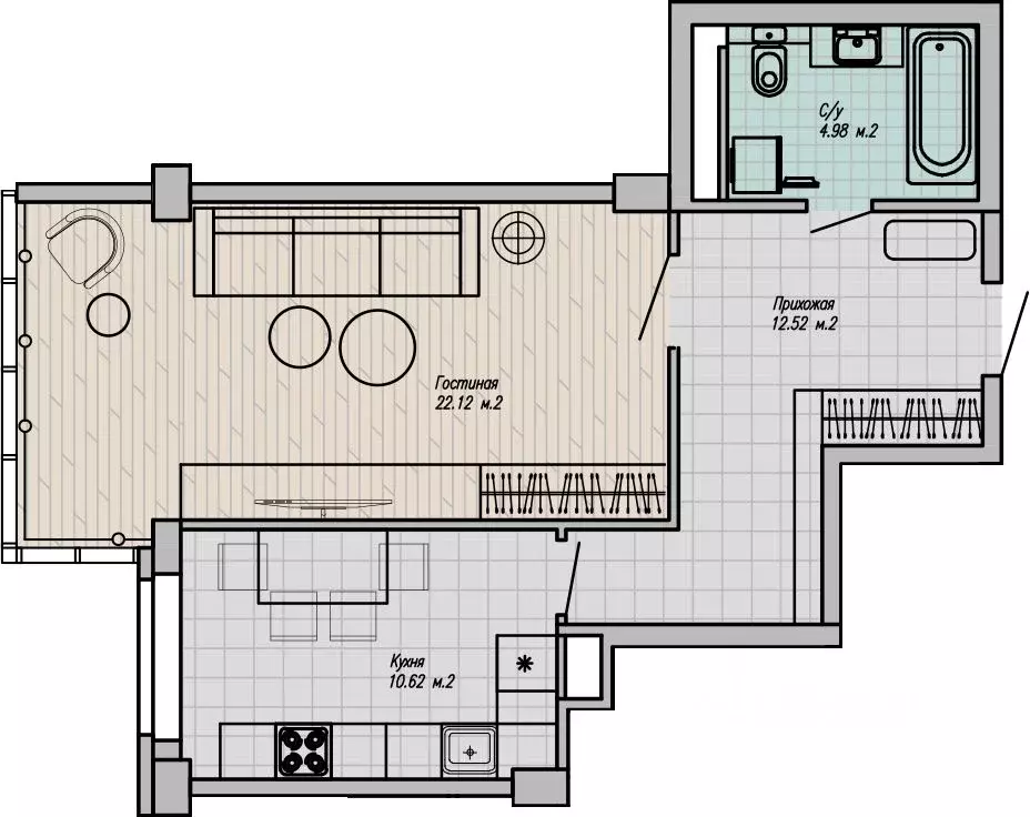 1-к кв. Свердловская область, Нижний Тагил ул. Победы, 57 (50.82 м) - Фото 1