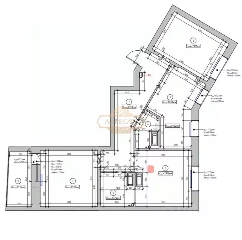 3-к кв. Санкт-Петербург ул. Типанова, 23с1 (87.5 м) - Фото 2